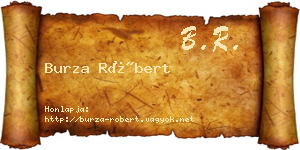 Burza Róbert névjegykártya
