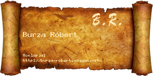 Burza Róbert névjegykártya